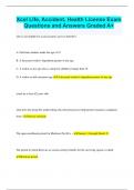 Xcel Life, Accident, Health License Exam Questions and Answers Graded A+