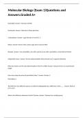 Molecular Biology (Exam 1)Questions and Answers.Graded A+