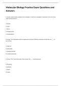 Molecular Biology Practice Exam Questions and Answers