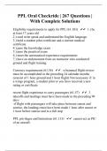 PPL Oral Checkride | 267 Questions | With Complete Solutions