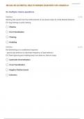 NR-326:| NR 326 MENTAL HEALTH NURSING EXAM 1 MODULE C WITH 100% SOLUTIONS / VERIFIED ANSWERS