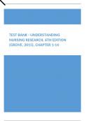 Test Bank - Understanding Nursing Research, 6th Edition (Grove, 2015), Chapter 1-14