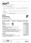 AQA GCSE STATISTICS Foundation Tier Paper 2 QP 2023