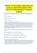 HESI CAT Test Bank | Questions and  Answers| 2024/2025 Update| 100%  Solved Certified Quality Verified by  Experts 