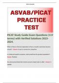 PICAT Study Guide Exam Questions (119 terms) with Verified Solutions 2023-2024. 