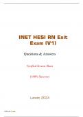 INET HESI RN Exit Exam (V1) | Questions & Answers (Rated 96%) | Verified Screen Shots(100% Success) | Best 2024