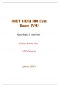 INET HESI RN Exit Exam (V4) | Questions & Answers (Graded 96%) | Verified Screen Shots(100% Success) | Best 2024