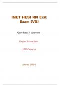 INET HESI RN Exit Exam (V5) | Questions & Answers (Graded 98%) | Verified Screen Shots(100% Success) | Best 2024