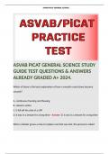 ASVAB PICAT GENERAL SCIENCE STUDY GUIDE TEST QUESTIONS & ANSWERS ALREADY GRADED A+ 2024.  