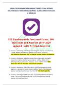 2023 ATI FUNDAMENTALS PROCTORED EXAM RETAKE SOLVED QUESTIONS AND ANSWERS GUARANTEED SUCCESS A GRADED