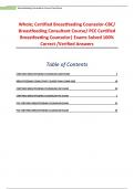 Whole; Certified Breastfeeding Counselor-CBC/ Breastfeeding Consultant Course/ PCE Certified Breastfeeding Counselor| Exams Solved 100% Correct /Verified Answers