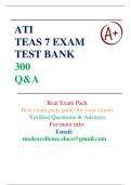 ATI TEAS 7 Exam Test Bank with over 300 Questions & Correct  Answers; Guaranteed A+ Score; Updated & 100% Verified