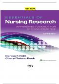 Test Bank for Essentials of Nursing Research: Appraising Evidence for Nursing Practice 10th Edition by Denise Polit & Cheryl Beck- Complete, Elaborated and Latest Test Bank. ALL Chapters (1-18) Included and Updated