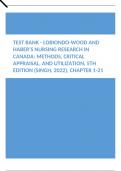Test Bank - LoBiondo-Wood and Haber's Nursing Research in Canada Methods, Critical Appraisal, and Utilization, 5th Edition (Singh, 2022), Chapter 1-21