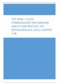 Test Bank - Lilleys Pharmacology for Canadian Health Care Practice, 4th Edition (Sealock, 2021), Chapter 1-58