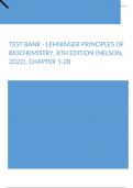 Test Bank - Lehninger Principles of Biochemistry, 8th Edition (Nelson, 2022), Chapter 1-28