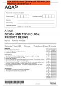 AQA 2023 QP A-level DESIGN AND TECHNOLOGY: PRODUCT DESIGN Paper 1