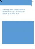 Test Bank - Health Promotion Throughout the Life Span, 9th Edition (Edelman, 2018)