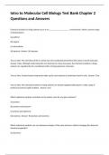 Intro to Molecular Cell Biology Test Bank Chapter 2 Questions and Answers