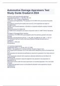  Automotive Damage Appraisers Test Study Guide Graded A 2024 