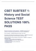 UPDATED CSET SUBTEST 1: History and Social Science TEST SOLUTIONS 100% PASS