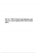 NR 511 / NR511 Final Exam Questions and Answers Latest Update | NR511 Advanced Physical Assessment: Final Exam With 100% Correct Answers | NR 511 Midterm Exam Questions and Answers | NR 511 Final Exam Prep  Questions and Answers & NR 511 / NR511 FINAL Exa