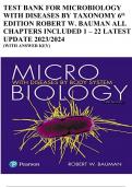 Testbank for microbiology with diseases by taxonomy 6th edition