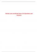 Florida Laws and Rules Exam 134 Questions and Answers