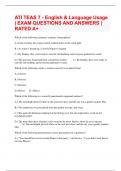ATI TEAS 7 - English & Language Usage | EXAM QUESTIONS AND ANSWERS | RATED A+