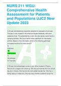NURS 211 WGU- Comprehensive Health Assessment for Patients and Populations UJC2 New Update 2023