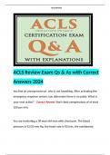 ACLS Review Exam Qs & As with Correct Answers 2024