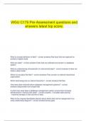  WGU C175 Pre-Assessment questions and answers latest top score.