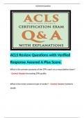 ACLS Review Questions with Verified Response Assured A Plus Score.