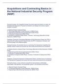 Acquisitions and Contracting Basics in the National Industrial Security Program (NISP) Questions with correct Answers 2024