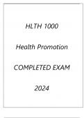 HLTH 1000 HEALTH PROMOTION COMPLETED EXAM 2024.
