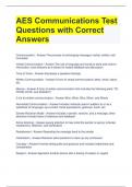 AES Communications Test Questions with Correct Answers 