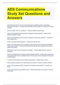 AES Communications Study Set Questions and Answers 