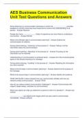 AES Business Communication Unit Test Questions and Answers