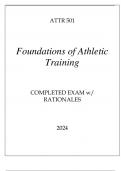 ATTR 501 FOUNDATIONS OF ATHLETIC TRAINING COMPLETED EXAM WITH RATIONALES 2024.