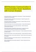 AES Business Communication & Communication Exam Questions with Correct Answers 