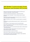 AES Written Communication Exam Questions and Answers All Correct 