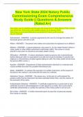New York State 2024 Notary Public Commissioning Exam Comprehensive Study Guide || Questions & Answers (Rated A+)