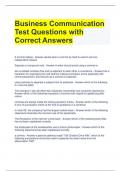 Business Communication Test Questions with Correct Answers 