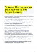 Business Communication Exam Questions and Correct Answers