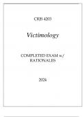 CRJS 4203 VICTIMOLOGY COMPLETED EXAM WITH RATIONALES 2024.p