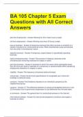 BA 105 Chapter 5 Exam Questions with All Correct Answers 