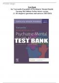 Test Bank For Varcarolis’ Essentials of Psychiatric Mental Health Nursing 5th Edition By Chyllia D Fosbre / ALL Chapters 1-28 /Complete Questions and Answers A+ / 9780323810302 /