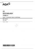 AQA AS Level PSYCHOLOGY Paper 1 Mark scheme June 2023-7181/1