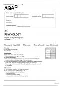 AQA AS Level PSYCHOLOGY Paper 2 Question paper June 2023-7181/2