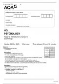 AQA AS Level PSYCHOLOGY Paper 1 Question paper June /1